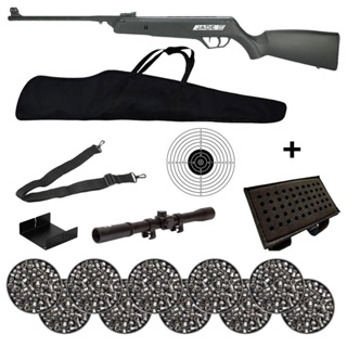 Carabina de Pressão New Jade 5.5mm CBC+Luneta+Bandoleira+Capa+Alvo+Porta Chumbo+10 Chumbos em Oferta na Shopee