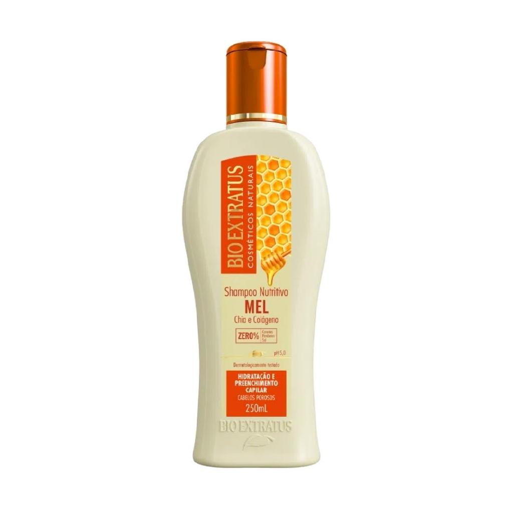 Shampoo Mel Nutrição Cronograma Capilar Limpeza Hidratante Suave Transparente 250ML Bio Extratus