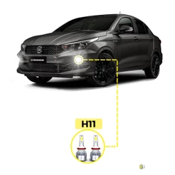 Kit Ultra LED Fiat Cronos 2018/2023 20000 Lúmens 6500K Milha