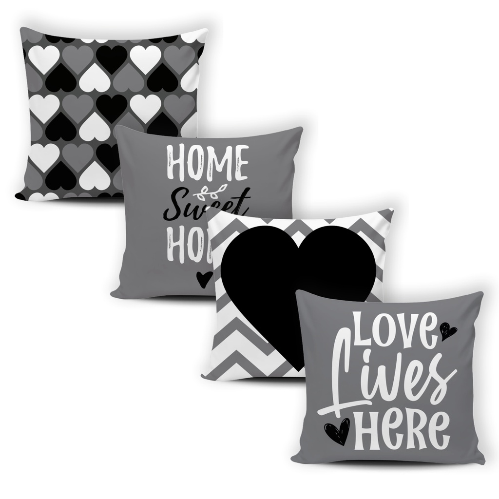Kit 04 Capas de Almofada Decorativas Modernas Luxo - 075