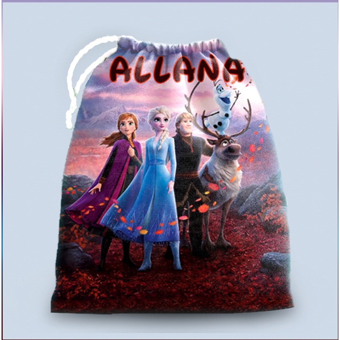 10 sacolinhas personalizada tecido FROZEN GELO para lembrancinhas de festa de aniversario 30cmx20cm