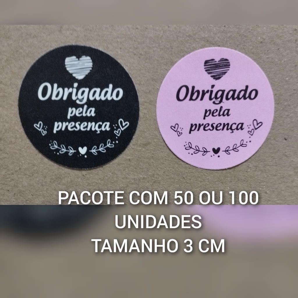 Etiqueta Adesiva Lacre Obrigado pela presença para Casamento Chá de Bebe Chá bar Cha de cozinha Aniversario Pct 50 ou 100 Etiquetas