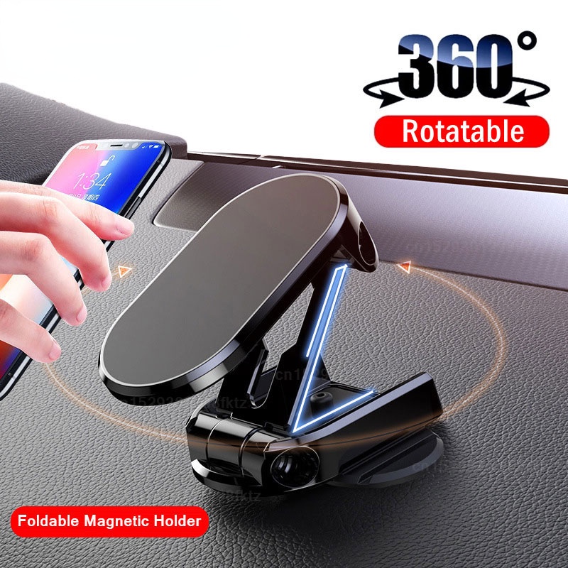 Suporte Magnético Forte Para Telefone De Carro Giratório Smartphone De Celular Dobrável Atualizado