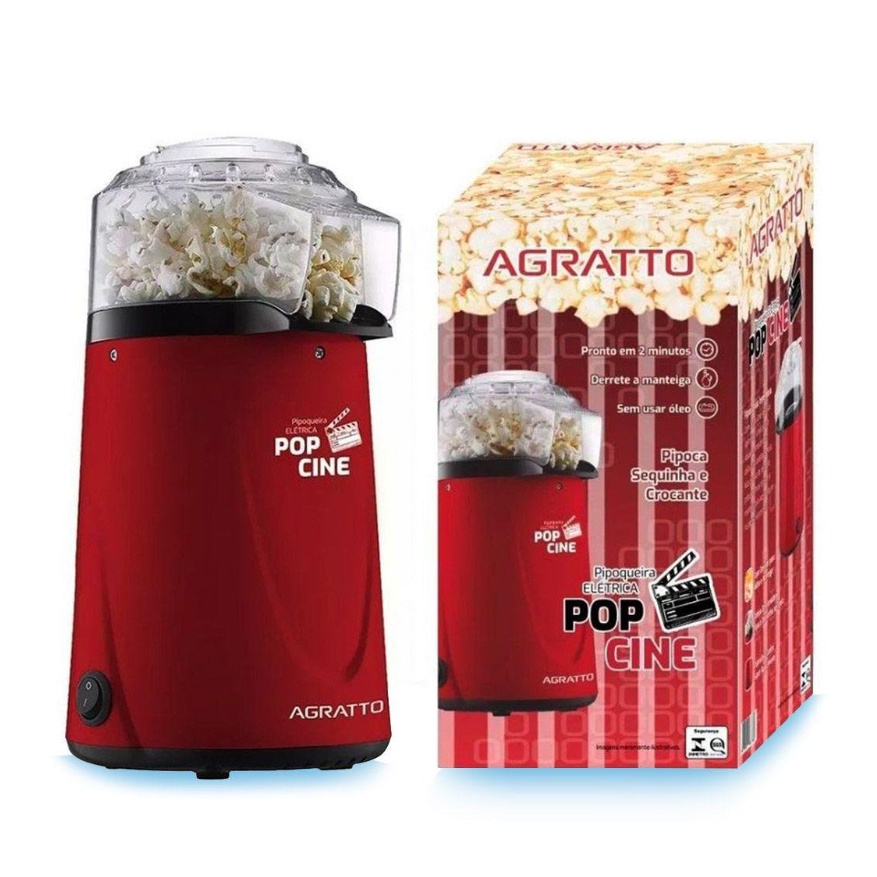 Pipoqueira Eletrica Pop Corn Com Dosador Vermelha 1200w 110v Agratto