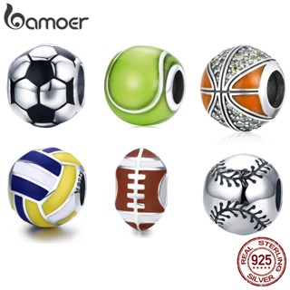 Bamoer Encanta 925 Silver Ball Série Esportiva Miçanga Para Colar Pulseira DIY