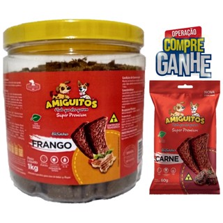 Bifinho Petiscos Amiguitos para Cães Sabor Frango 1 KG Pet + Surpresa