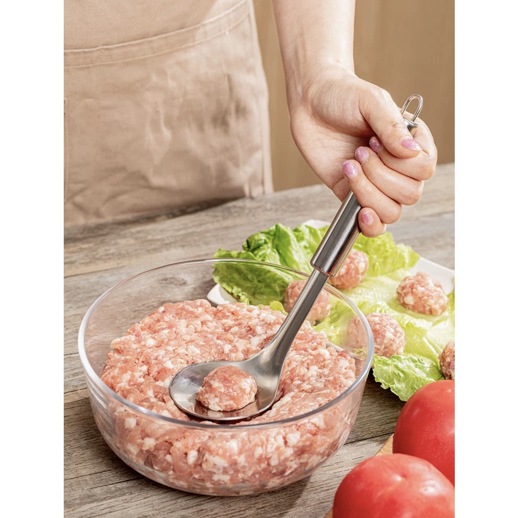 Máquina para fazer almôndegas em aço inoxidável colher para cavar, fazer almôndegas, fazer colheres para bolas de arroz, utensílios domésticos de cozinha