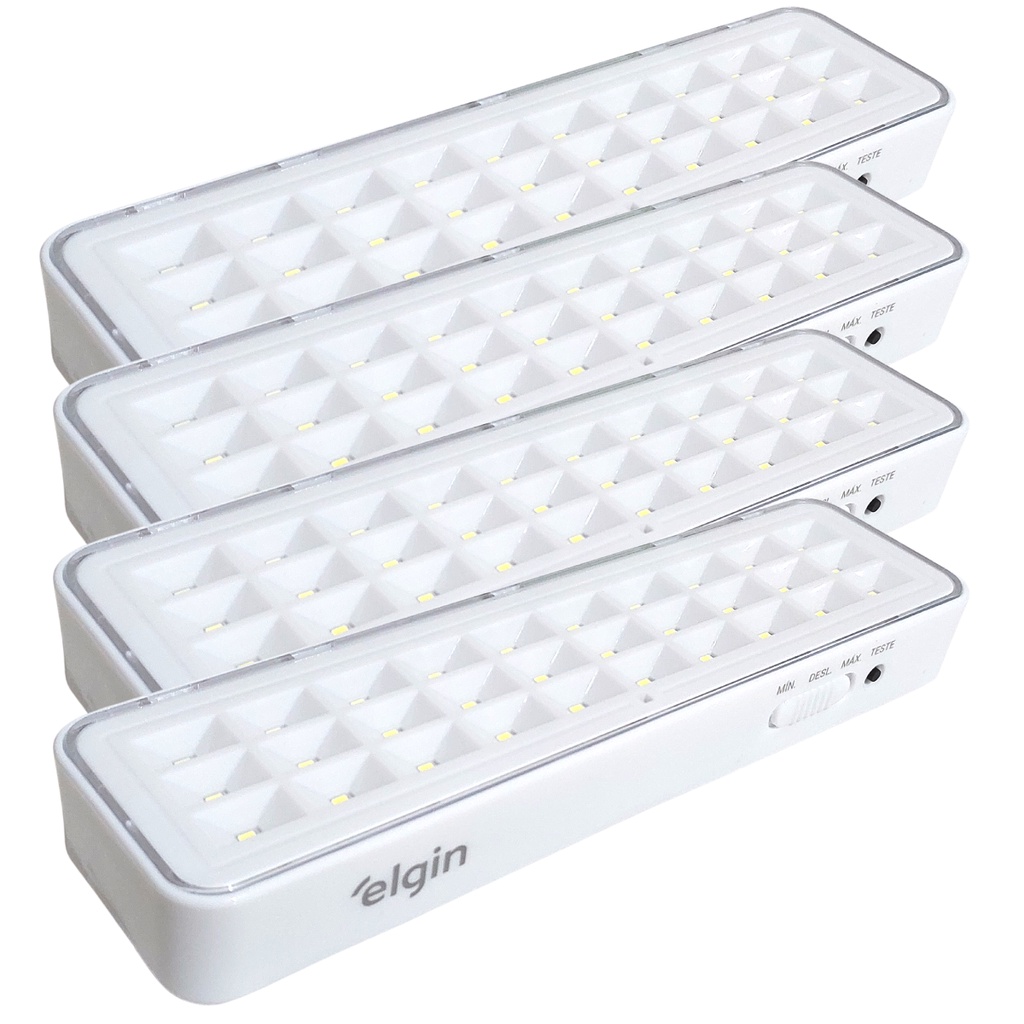 4x Luminária Emergência Bivolt Recarregável Lampada 30 Leds