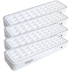 4x Luminária Emergência Bivolt Recarregável Lampada 30 Leds