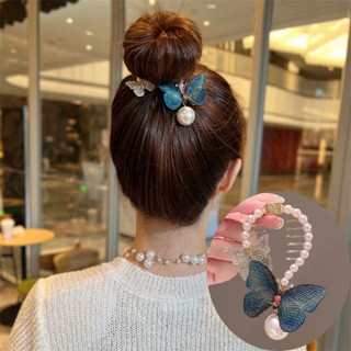Garra De Cristal De Borboleta Coreana Pearl Rhinestone Pérola Mulher Novos Acessórios De Cabelo