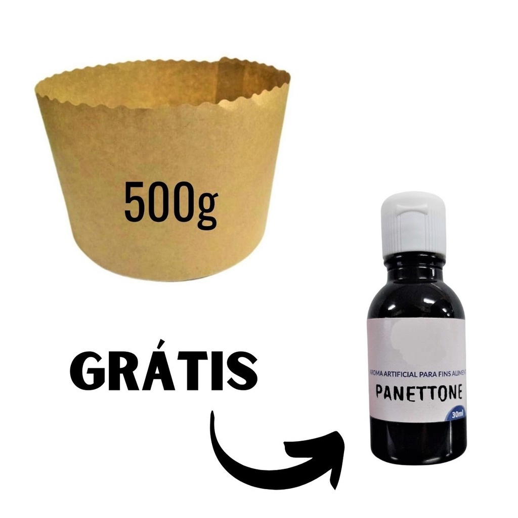 20 Forma De Papel Para Panetone 500g + 01 Essência Grátis