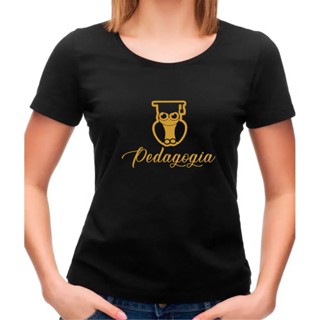 Camisa Preta com Dourado Formatura Pedagogia Professora
