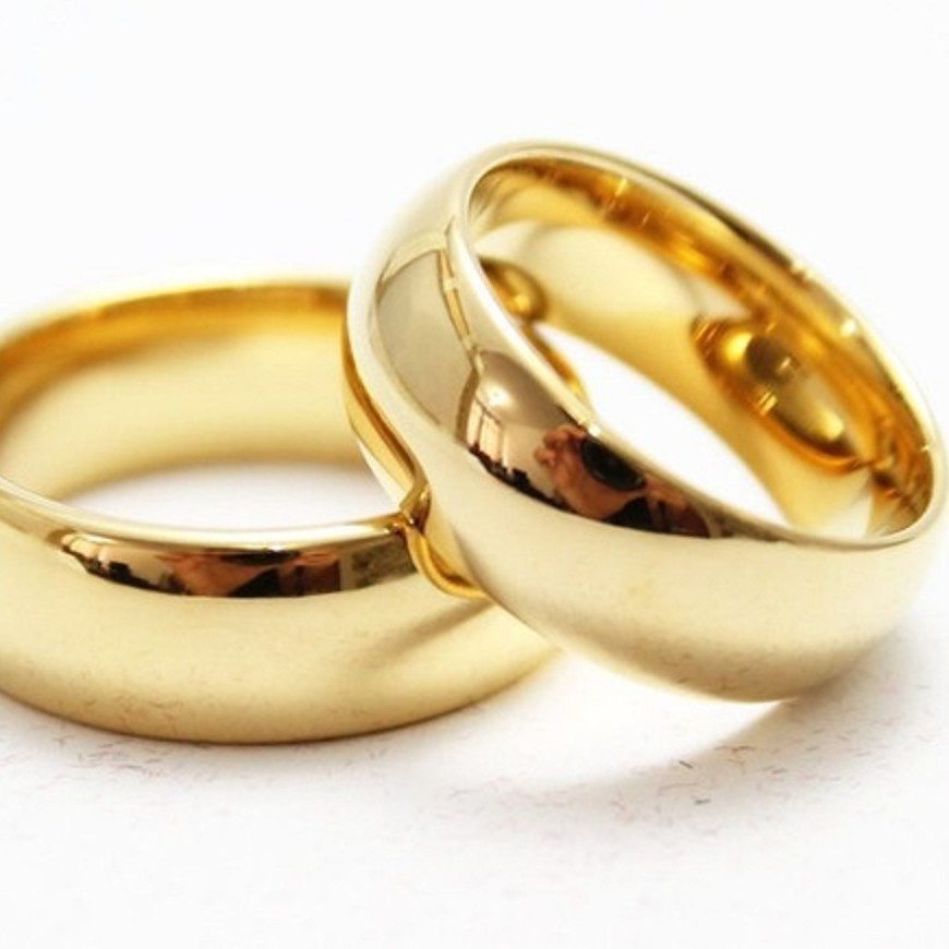 Aliança 6mm Moeda Antiga Anatômica Lisa Tradicional Banhada Ouro 18k De Aço Inox | Não Fica Preta em Oferta na Shopee