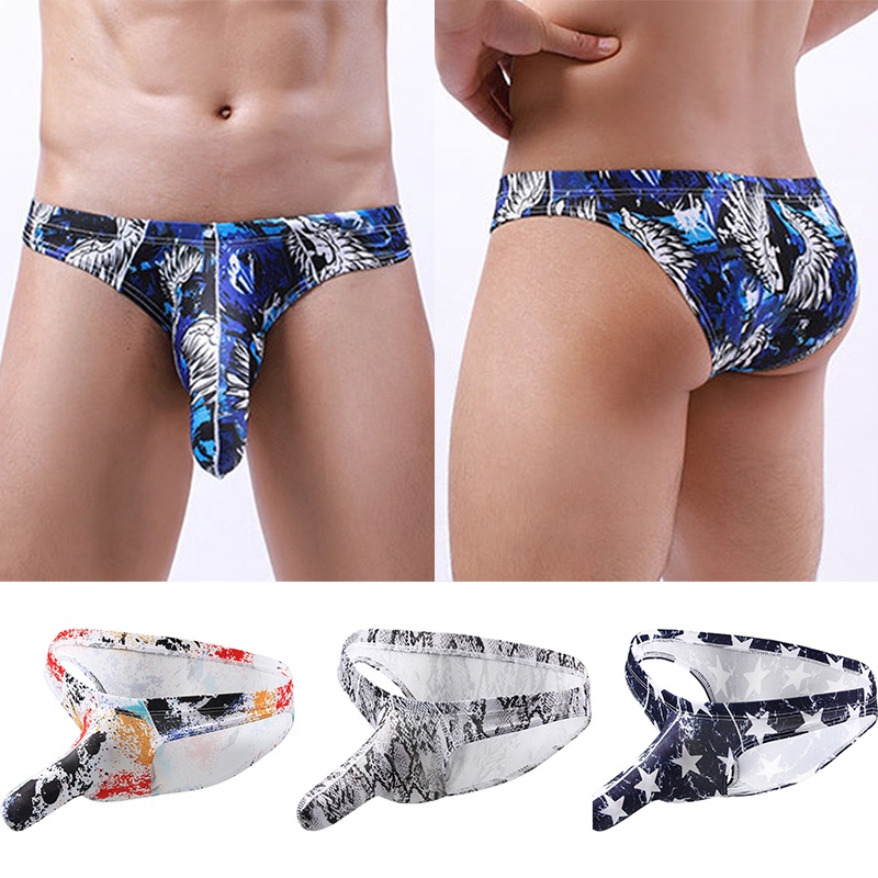 Roupa Íntima Masculina De Elefante Estampado Cueca Shorts Bikini Nariz Sexy Homens De Baixo