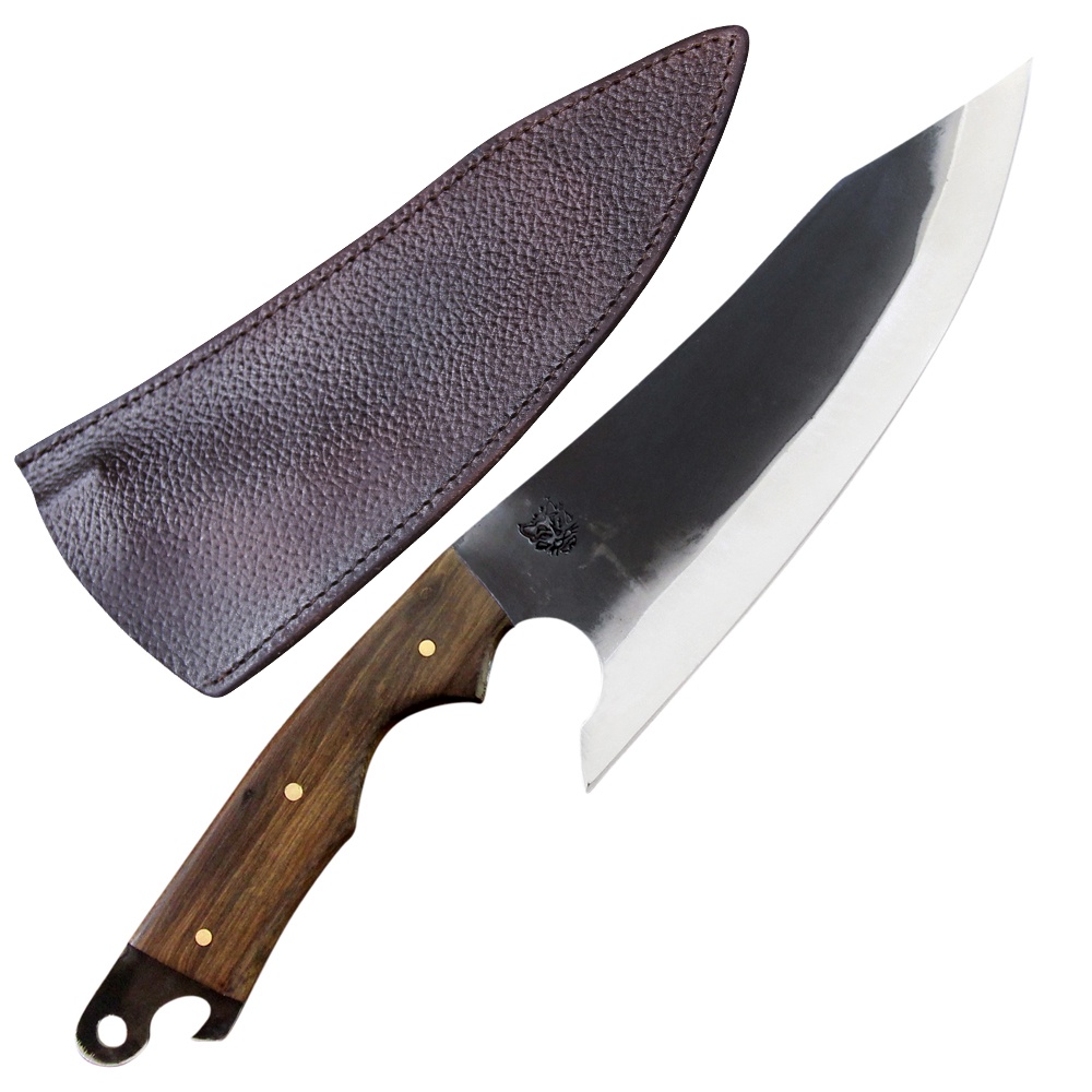 Faca Artesanal Vikings, Aco Inox 420 Brut Forge, Artesanal Fabricada A Mão No Brasil, Para Churrasco