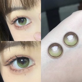 2pcs = 1par Lentes De Contato Com Plástico Verde Para Olhos Grau De 14,5mm Uso Anual Príncipe De Sapo Bonito De Pupila Maquiagem lente de contato verde lente verde lente de contato colorida