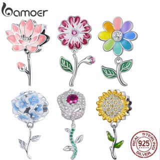 Bamoer 925 Flores De Prata Série De Rosas/Pingente De Moda Lotus Para Acessórios