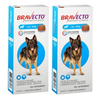 Bravecto Combo 2 Unid 1000 Mg Comprimido Cães 20 A 40 Kg em Oferta na Shopee