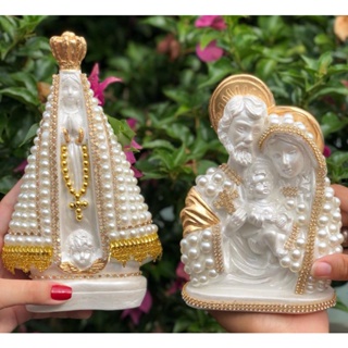 Kit Sagrada Família e Nossa Senhora Aparecida de 25cm em Oferta na Shopee