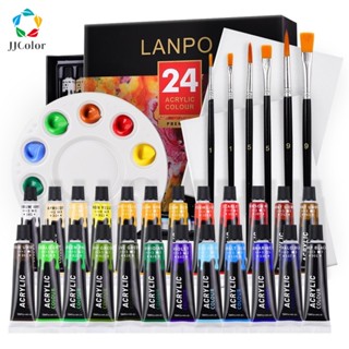 12/24 Tinta Acrílica Com Pincéis E Paleta 12 ML Tubo Acrílico À Prova D