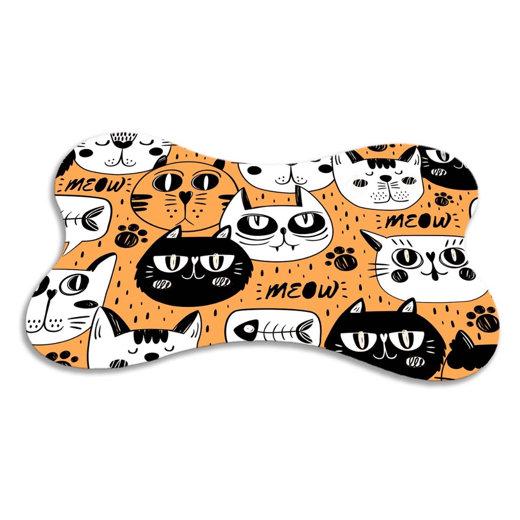 Tapete Pet MEOW Para Comedouro Osso 46x30