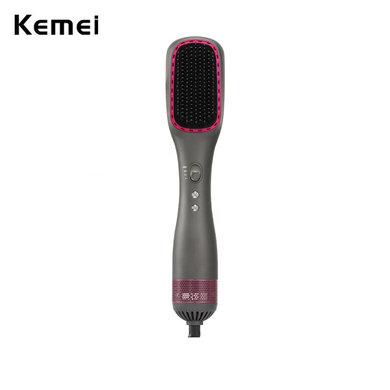 Escova Elétrica De Cabelo Kemei Secador Multifuncional De Um Passo Ion-Alisamento De Íon-Penteador De Ferro De Cacho Ar Quente Ferramenta De Estilo em Oferta na Shopee