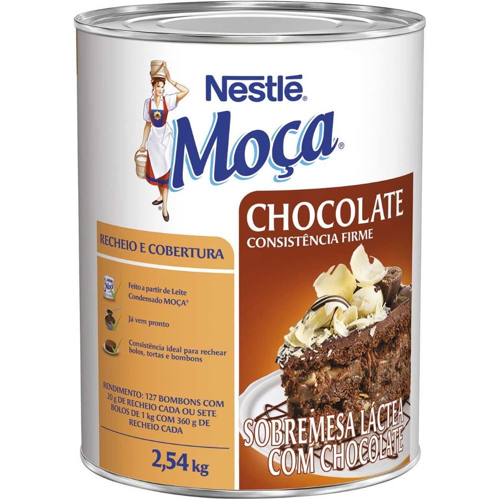 Recheio sabor Chocolate Moça 2,54kg - Nestlé em Oferta na Shopee