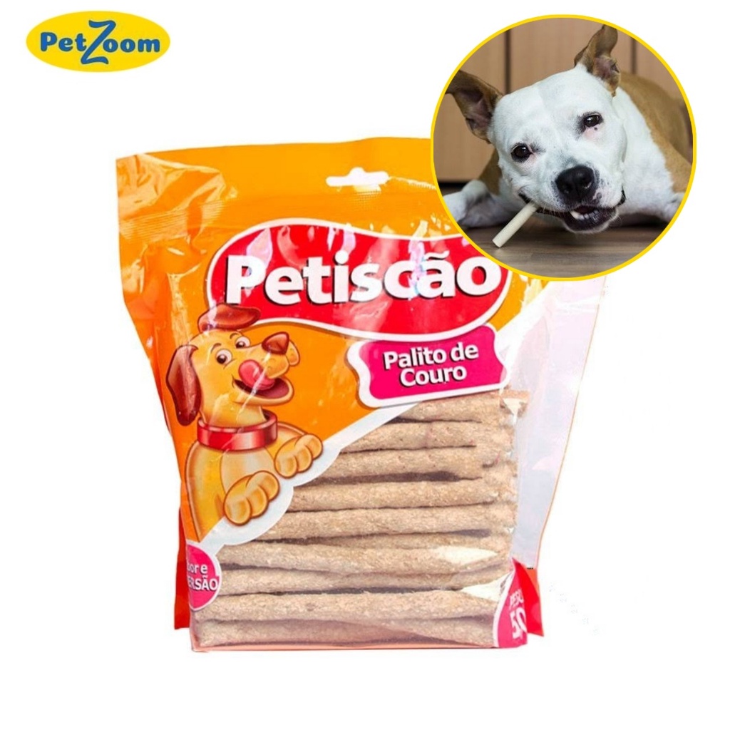Petiscos Osso Palito de Couro Delicioso Para Cachorro Pet 500g Petiscão