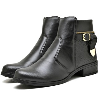 Bota Coturno Dubuy Feminina Cano Curto Preta 207FG