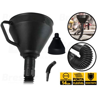 Funil Plástico Grande Multiuso Bico Flexível Com Filtro Abastecimento Óleo Gasolina Bestfer BFH1473