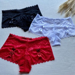 Calcinha De Renda Cintura Alta Hot Pants Lingerie Feminino
