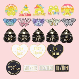 Broches De Borboleta Cartas De Sapo Ele Ela Eles Alfinetes Acessórios De Roupas Mochila Crachás De Lapela