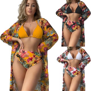 2023 Novo Estilo Três Peças Biquíni Traje De Banho Europeu Americano Sexy Emagrecedor Look Feminino