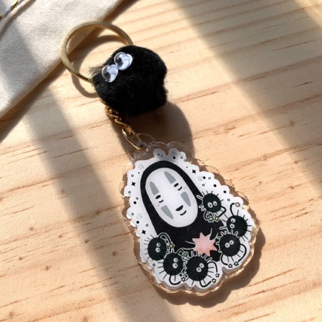 Chaveiro de acrílico Kaonashi | Studio Ghibli | Keychain | Chaveiro No ...