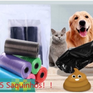 5 Refil Cata Coco Sacolas 75 Saquinhos Biodegradável Prático Para Pet Saco Cata Caca, Saco Lixo Pet Promoção