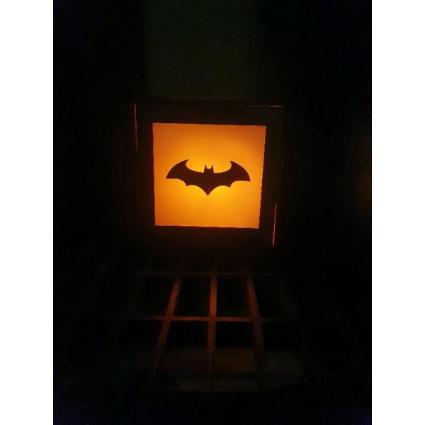 Luminária Batman Box LED Símbolo do Morcego Geek Nerd Presente Criativo Exclusivo Decoração