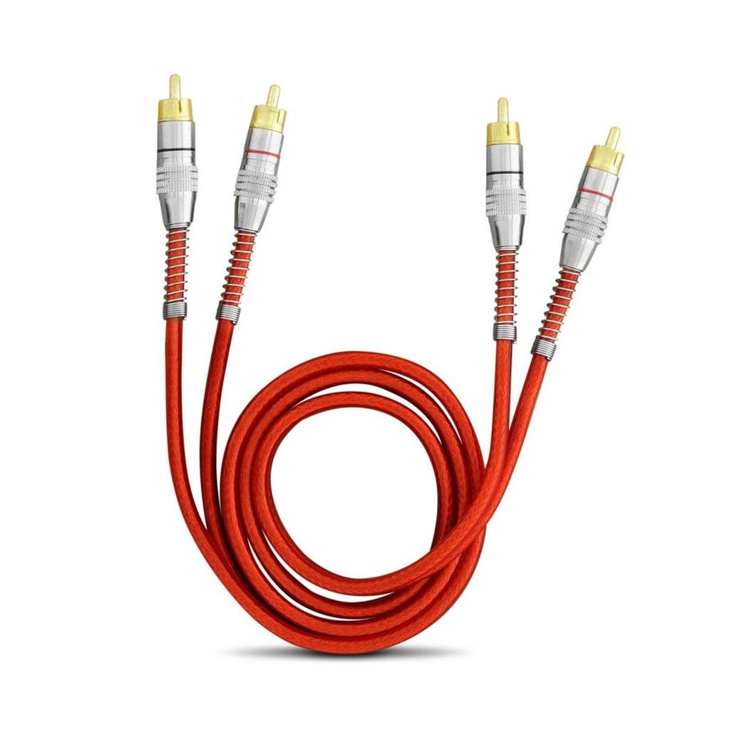 Cabo Rca 1 Metro Dupla Blindagem 1m 5mm Vermelho