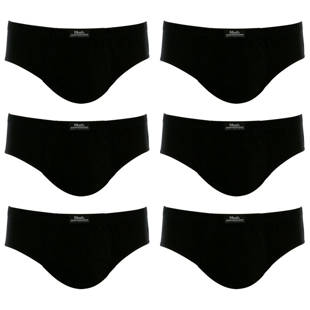 Kit com 6 Cuecas Mash Slip 7458 Algodão