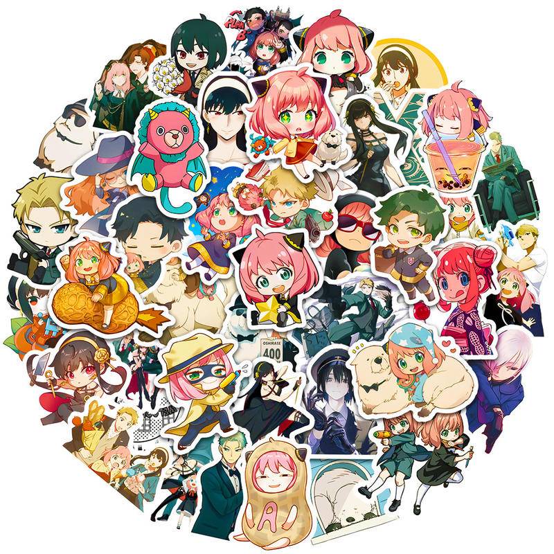 50Pcs/Conjunto Anime Spy x Família Parte 2 Loid Forger Anya Yor Adesivos Para Laptop Bagagem Carro Frigorífico Vinil Em Casa Presente De Aniversário