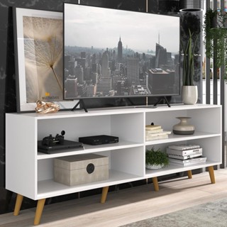 Rack para TV 75" Retrô Jazz Multimóveis MP1017 Branco/Natural