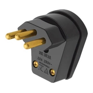 Plug Macho 90° Com Prensa Cabo 20A 2P+T Preto 1490 - Fame em Oferta na Shopee
