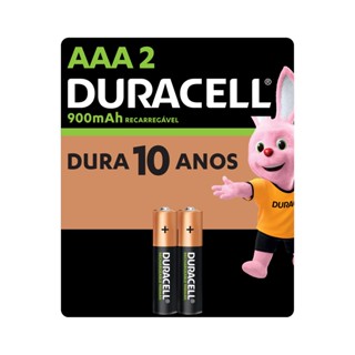 Pilha Recarregável AAA Palito 900mah Duracell com 2 Un.