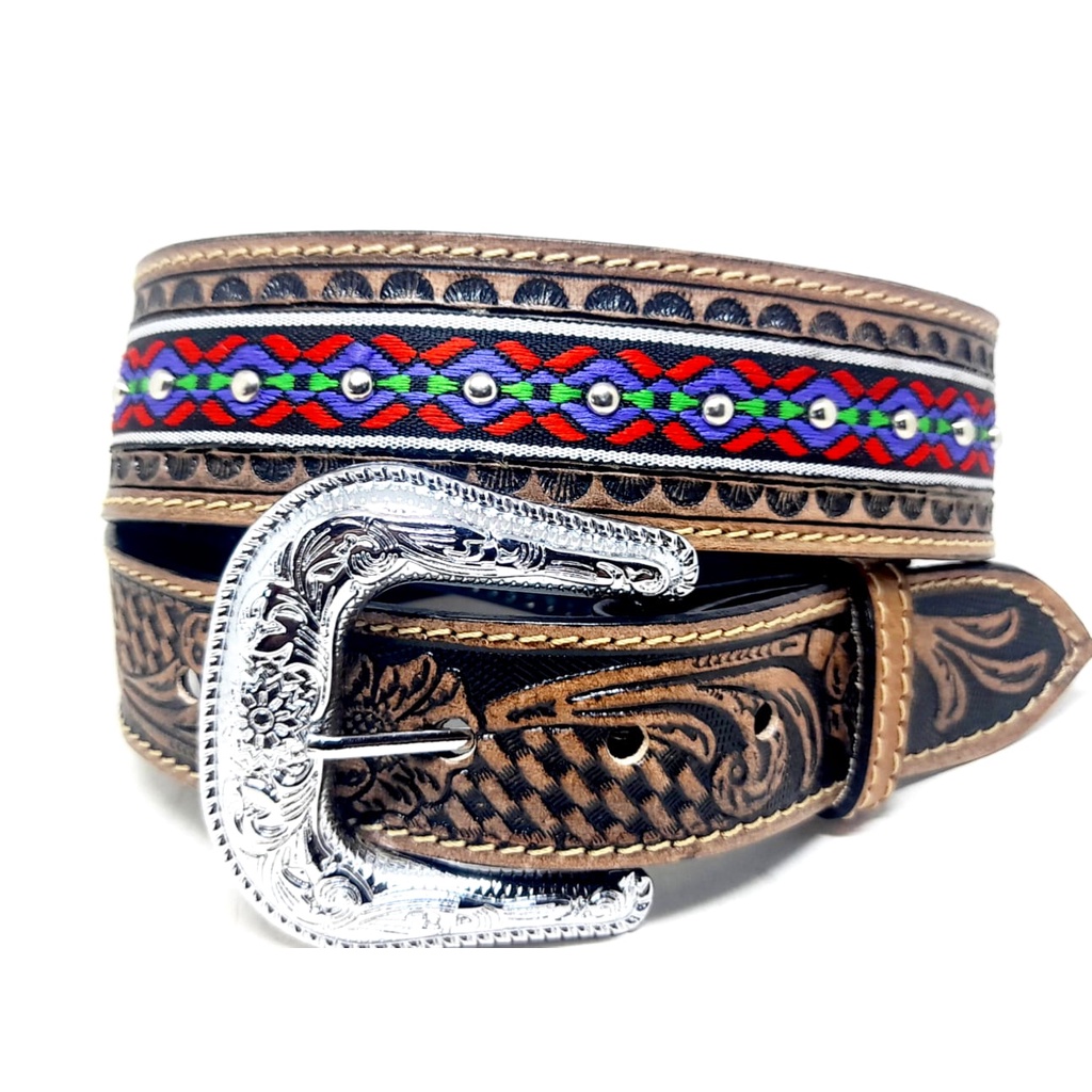 CINTO COUNTRY COURO COM DETALHES 3D - R-785 em Oferta na Shopee