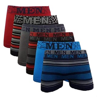 Kit 6 Cuecas Boxer Microfibra Men Sem costura