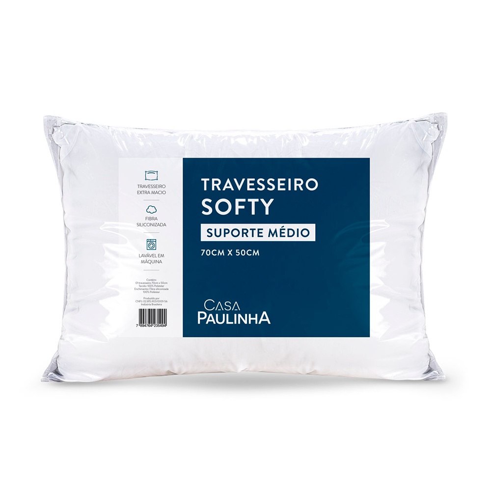 Travesseiro Micropercal Softy Suporte Médio Enchimento Silicone - Home & Living