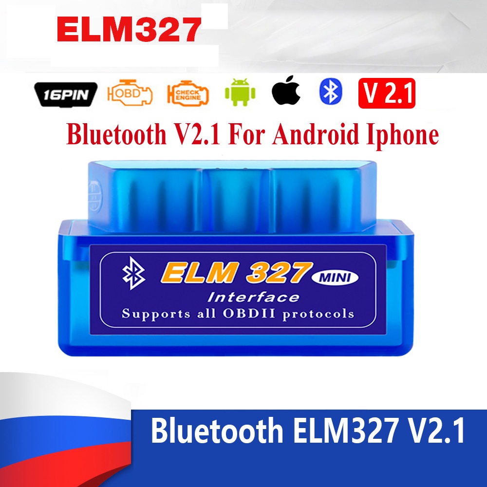 ELM327 V2.1 OBD2 Scanner Bluetooth Wafer Chip Mini ELM 327 Ferramenta De Diagnóstico De Carro OBDII Para Leitor De Código De iPhone Android