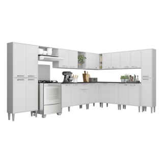 Cozinha Completa Multimóveis Xangai Pop FG3152 com Armário e Balcão Branca em Oferta na Shopee