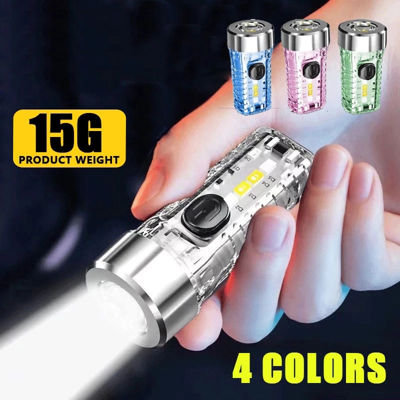 Mini Chaveiro Lanterna Usb Carregamento R Pido Luzes Led Prova D Gua