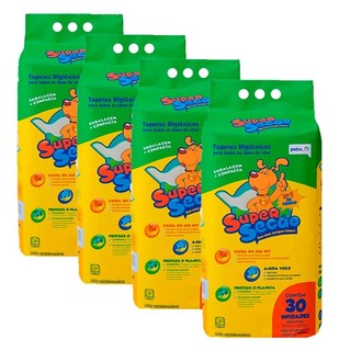 Kit 4 Tapetes Higiênicos Cães Super Secão C/30 Unidades em Oferta na Shopee