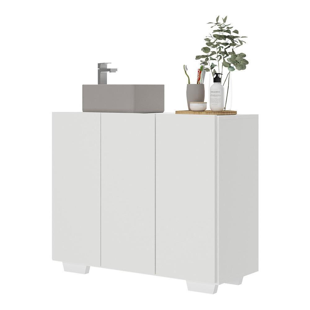 Gabinete Banheiro 3 Portas 90cm Multimóveis MP5031 Branco em Oferta na Shopee